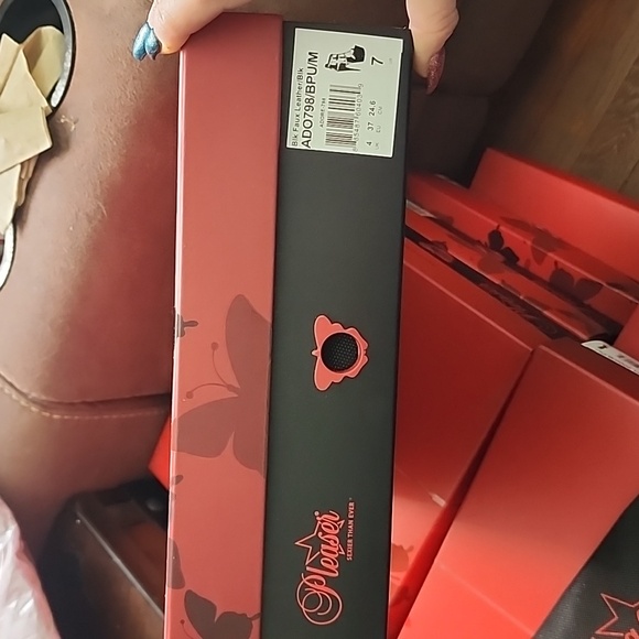 Pleaser Black & Diamond Cage Bootie Stiletto Sandal - 7 - New In Box - Picture 5 of 7